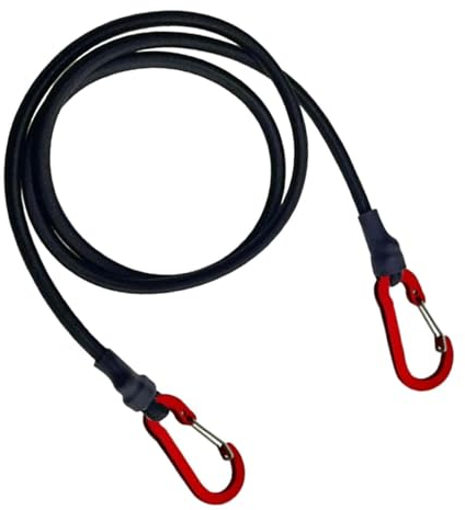 Ronyme Fahrrad-Gepäckträger-Kordel, elastisches Band, robuster Karabiner, Bungee-Seil, Gepäckträgerseil für Rucksackreisen, 60CM