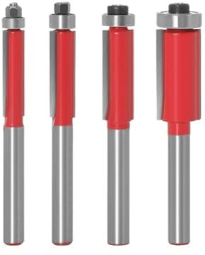1/4 Stück 6 mm 1/4 Zoll Schaft Bündigfräser Schaftfräser for Holz Verlängerte Trimmfräser mit Lager Holzbearbeitungswerkzeug Schaftfräser BüNdigfräSer(4PCS 6mm Shank)