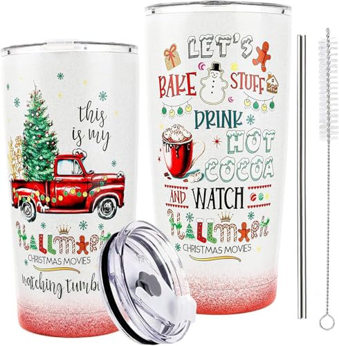 Afoxon 2025 Christmas Gifts - 20OZ This is My Chrismas Movie Watching Tumbler - 2025 Xmas Holiday Mug - Birthday Gifts for Movie Lovers - Tumbler Gift