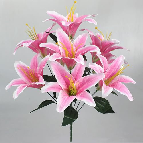 KONGZIZZW Arreglo floral de lirio simulado, orquídea, tigre, sala de estar, comedor, arcos de boda, arreglo floral, talla XL
