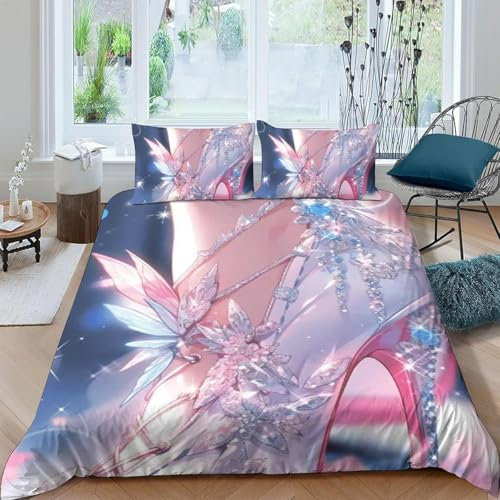 Copripiumino Ragazza Anti Allergia 260X230 Cm Tacco Alto 3D Biancheria Da Letto Piumone Stampato Copripiumino Con Cerniera Morbida Microfibra Antiacaro Biancheria Da Letto Con 2 Federe 50-60140254428