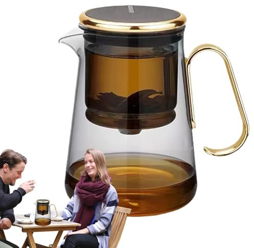Théière En Verre Avec Infuseur Poignée résistante à la chaleur incluse