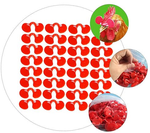 TINEASUR Plastic Chicken Glasses Red Anti-pecking Chick Eye Mask for Poultry Feeding Middle Size Pheasant Goggles Suitable for Household Chickens for Hen Care