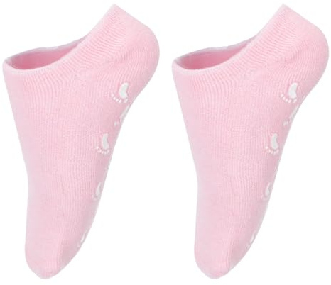 Thapncow Chaussettes En Gel Hydratant, Chaussettes Gel Spa En Silicone, Contre les Pieds Secs et Craquelés, pour Réparer et Adoucir la Peau des Pieds Craquelés à Sec,(Rose)