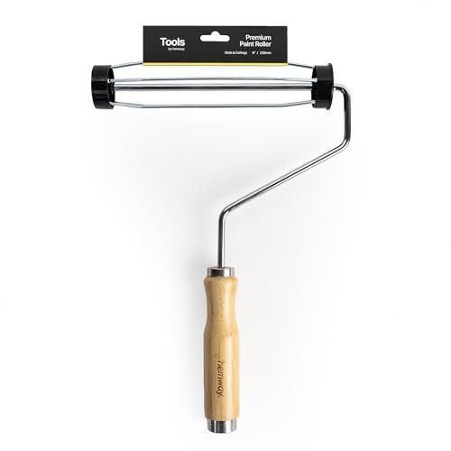 Hemway Premium 9 Inch Bamboo Paint Roller Frame | Painting & Decorating Tool for DIY & Professional Use | for a Smooth Finish on Indoor & Outdoor Walls, Ceilings & Furniture | Painters Supplies