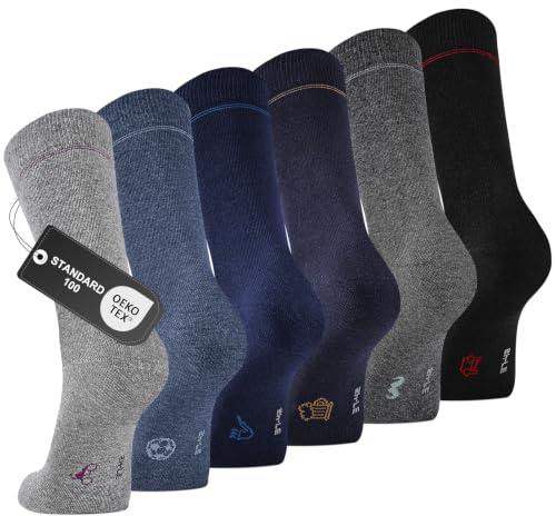 Effeet Calcetines Hombre–6 Pares Calcetines de Negocios Transpirables, Algodón Puro sin Costuras, Ideal para Trajes, Regalo para Hombre, Uso Diario y Casual​