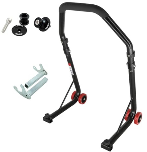 SEFIS D18 Motorradständer Set + Prismabuchsen M8 Hinterrad Motorradheber Serviceständer Heck motorrad montageständer hinten ständer aufbocken (Schwarz, für Kawasaki Z900 2017-2024 / Z650)