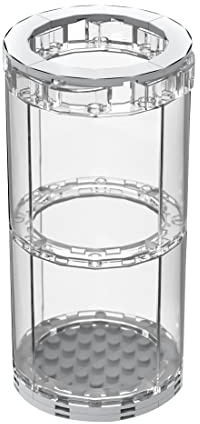 Jeamoc Vase Jeu de Construction pour Bouquet de Fleurs, 24 Pièces Transparent Verte Vase Block de Construction avec Base, Compatible avec 40460 40524 40747 40647 Bouquet de Fleurs (Gris)