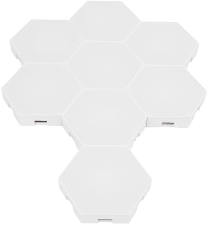 Fafeicy Hexagon LED Light Panels 8 Pack mit Musik Synchronisation Voice Control RGB Farbwechsel -Lichter -App und Fernbedienung für Raumdekoration