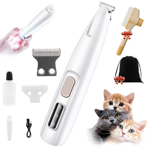 Tondeuse Pour Chien, Tondeuse Ultra-Douce - Chien & Chat, Led IntéGréE, Rechargeable Usb, éTanche, Silencieux, Toilettage Zones Sensibles Sans Stress (1pc)