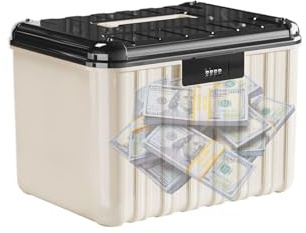 Cassetta Bloccabile | Cassaforte Portatile a Combinazione 4 Cifre | Contenitore di Sicurezza per Snack, Chiavi, Documenti, Denaro e Oggetti Personali, Ideale per Casa, Ufficio, Università o Esterno