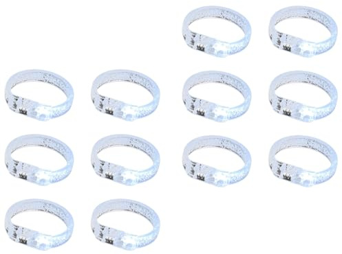 AMISENK 12 Leuchtende Armbänder Für Nachtpartys Konzerte Leuchtende Armbänder Mit Austauschbarer Batterie Acryl Design Mehrfarbiger LED Effekt Wiederverwendbarer Acryl Leuchtstab Mit Austauschbarer