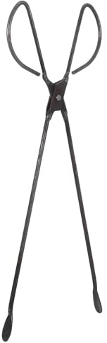 GLEAVI Pinze per Caminetto in Acciaio da 48 CM a Testa Piatta Pinze per Raccolta Legna e Bricchette Resistenti alle Alte Temperature Attrezzi per Barbecue e Pulizia Cortile