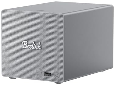Beelink Mini PC ME Pro, NAS Intel N95 12G LPDDR5 128G SSD, 2 slot per disco, 3 slot M.2, dual LAN/WiFi 6/BT5.4, file server/memoria NAS/router software/storage di rete