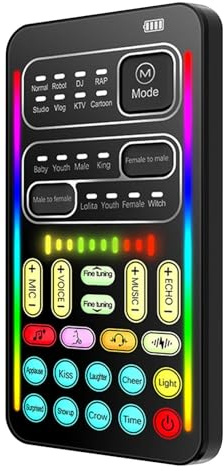 Changeur De Voix Pour Adultes – Mini Carte Son Portable Avec 8 Effets, Dispositif De Modification Du Son | Compatible Avec L'outil Audio D'enregistrement En Streaming De Jeu De Tablette D'ordinateur D