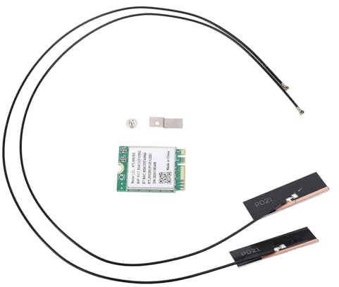 LUCKDANO Scheda WiFi M.2 Scheda WiFi 6 M.2 - di Rete Wireless RTL8852BE 1800 Mbps con Bluetooth 5. - Connessione Ad Alta velocità per e - Supporto Dual Band per Streaming Senza Interruzioni (Antenne