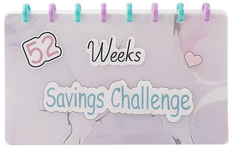 52-Wochen Spar Challenge, wiederverwendbares Haushaltsbuch mit Umschlägen, Ordner zum Sparen, nachfüllbare Organizer, Ordner zum Sparen