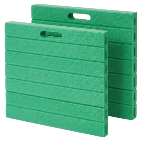 Relaxdays Tappetini per Le Ginocchia, Set 2 pz, Giardino, Yoga, Eva, Verde | Manici, HxLxP 3x35x30 cm