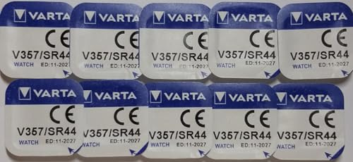 VARTA lot de 10 piles boutons sR44 v357/228/280-62/d357H/357/sR44W/sR44P/v27