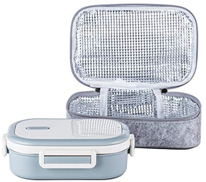 Lille Home Stainless Steel Lunch Box, 22oz Leakproof Bento Box for Adult