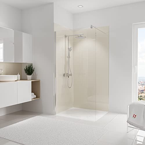 Schulte DecoDesign Set für Ecke, 2x Wandverkleidung, Motiv: Hochglanz Creme-Beige, Größe: 210 x 100 cm, Fliesenersatz, D1901021-2-F 769