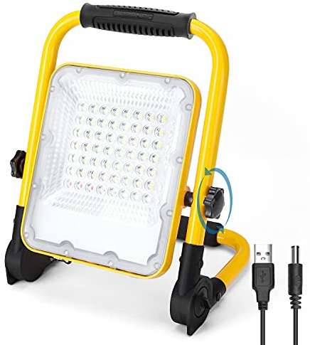 Aigostar Foco LED Bateria 30W,Foco LED Recargable Portátil,Luz de Trabajo,Impermeable IP65,Función SOS,Uso para Interior y exterior:Garaje,Camping,reparación de coches,obra,emergencias