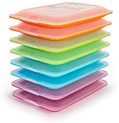 PracticDomus Frischhaltebehälter für Lebensmittel, optimale Aufbewahrung von Aufschnitt im Kühlschrank (8 x Basic)