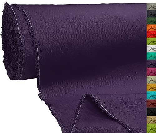 A-Express 100% Cotton Canvas Fabric Material Dressmaking Cloth Curtain Bags 145cm 57 Wide 250GSM Sold Per Meter - 1 Meter 100cm x 145cm Purple