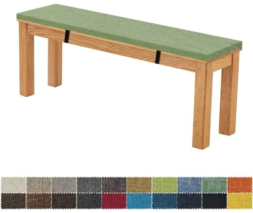 FIOVIP Bankauflage Bankkissen Sitzbankkissen 80X40X3CM Abnehmbar Waschbar Doppelt rutschfest Hochelastischer Geeignet für Gartenbänke, Schaukeln, Terrassen, Innenbänke(Achat grün)