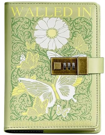 ROEUIPG Tagebuch Mit Schloss Vintage-Notizbuch aus Kunstleder im B6-Format mit Schloss, 224 Seiten, passwortgeschützt, Tagebuch, Planer, Organizer, Schreibwaren Für Männer Und Frauen(Light Green)