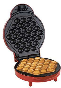 Korona 41005 Bubble Waffeleisen | Party-Waffeleisen | Eiswaffeln | 1000 Watt | Waffeldurchmesser 18 cm | automatische Temperatureinstellung, Rot
