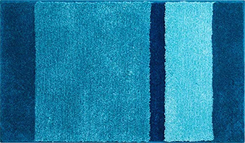 Grund Badteppich, 100% Polyacryl, superweich, Anthrazit, türkis, 60 x 100 cm