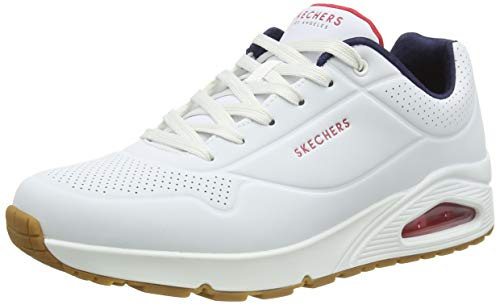 Skechers Uno Stand On Air, Zapatillas Hombre, White Durabuck Navy Red Trim, 42 EU