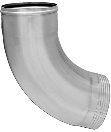 ZAMBELLI curva per pluviale in zinco, piegata in un unico pezzo, 72 gradi argento Curva per tubo 80mm zincata, elevata protezione dalla corrosione, facile installazione senza saldature
