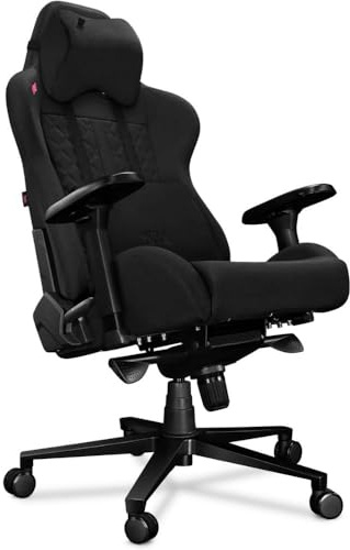 YUMISU 2050 Bürostuhl Gaming Stuhl Schwarz - Gamingstuhl mit Memory Foam Kissen in Velours - Gamer Stuhl Stoff mit 4D-Armlehnen - Gaming Sessel mit Leisen Gummiräder - Computerstuhl bis 150 kg