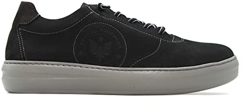 EXODO - Zapato Casual de Piel, cordón elástico, Suela de Goma, para: Hombre Color: Negro Talla:42