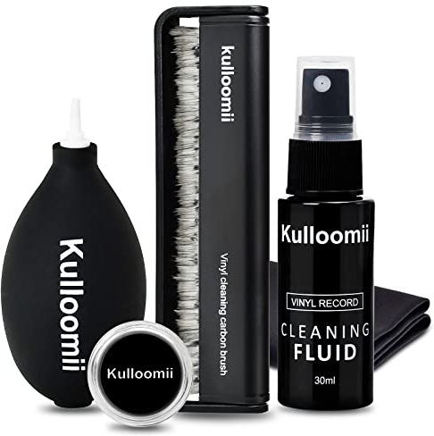 5-in-1 Reinigungsset für Vinyl Schallplatten – Schallplatten Reinigung inkl. weicher, kratzfester Samtbürste, Stylus-Bürste, Reinigungslösung – Professioneller Vinyl Reiniger