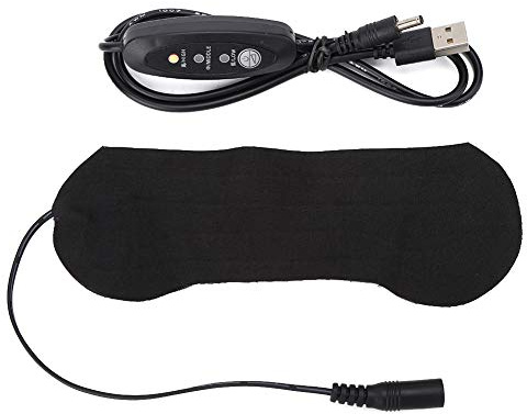 Tiiyee Eye Heated Pad, Electric Warming Eye Patch Heated Mat Sheet Heater Portable USB Hot Pads Give Ordinary Eye Masks Heating Function Your Eye Mask Washable for Men Women (Only Heater Pad No Mask)