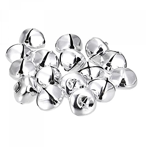 sourcing map Klingglöckchen, 24mm 48stk. Karbonstahl Bastelglocken für DIY Weihnachten, Silber Ton