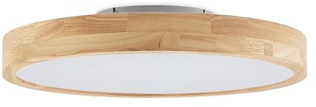 Lindby LED Deckenlampe Holz Ø50 cm, mit Fernbedienung dimmbar wechselbare Lichtfarbe 29W Wohnzimmerlampe Deckenleuchte Esszimmer