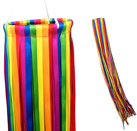 Madrona Brands Windsack mit Regenbogenband, langlebige Outdoor-Hängedekoration, Hof, Garten, Terrasse, Deck und mehr, 121 cm