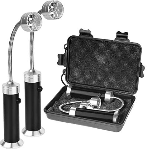 Lampada Barbecue Magnetica Accessori Barbecue BBQ 360 Gradi Regolabile con Scatola Portaoggetti per Lotus Grill Barbecue Carbonella Griglia Barbecue Lettura Lavoro Riparazione | Nero
