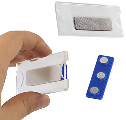 Magnetisch Namensschild, 2Pcs Namensschild Magnetisch Selbstklebend, Namensschild Halter Magnet für Beschriften Visitenkarten, Büros, Schulen, Konferenzen, Kunsthandwerk