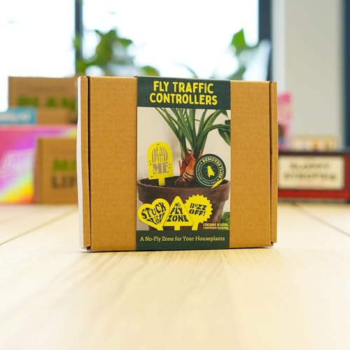 Controladores de tráfico de moscas, control de plagas de plantas de interior con cinta adhesiva para moscas, 10 señales que se insertan en el suelo de tu planta de interior, promueve el cuidado de las