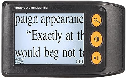 Digitale Lupe, Tragbare Tragbare Video Digitallupe mit 2 Bis 25 facher Vergrößerung, 3,5 Zoll LCD Bildschirm, Elektronische Lesehilfen mit AV Ausgang für Sehbehinderte