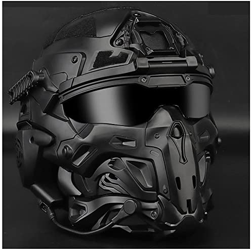 Fotrsta Taktisches Vollgesichts Helm, Airsoft Paintball Schutz Helm-Set Mit Maske Und Schutzbrille/Nebellüfter Vollgesichtsschutz Für Airsoft Paintball WarGame CS