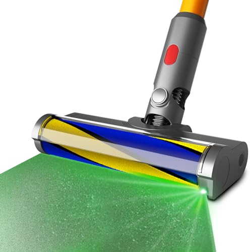 Nekuma Bürstenaufsatz Hartboden-Aufsatz für Dyson V7 V8 V10 V11 V15 Staubsauger mit Staubdetektor-Licht, Ersatzteil mit weicher Walzenreinigung