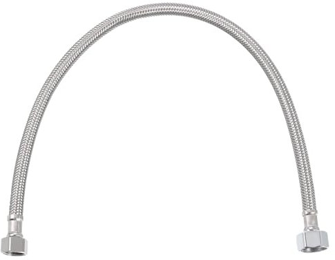 QUARKZMAN 20 Zoll langer Wasserhahn-Zulaufschlauch, G3/8 weibliches Kompressionsgewinde x G1/2 weiblicher Anschluss gerades Gewinde, 304 Edelstahl-Wasserzulaufschlauch