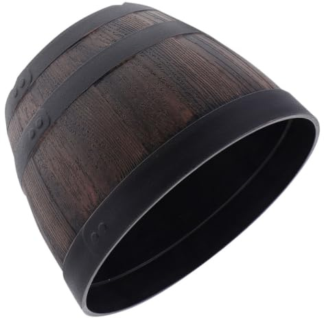 VANZACK Rustikaler Blumentopf, Weinfass, rustikaler Übertopf, Holzfass, Pflanzgefäße, kleine Pflanzgefäße für Outdoor-Pflanzen, Holz