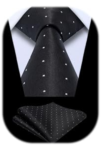 Enlision Krawatte Schwarz Herren Hochzeit Plaid Krawatten mit Einstecktuch Formell Business Krawatte & Taschentuch Set